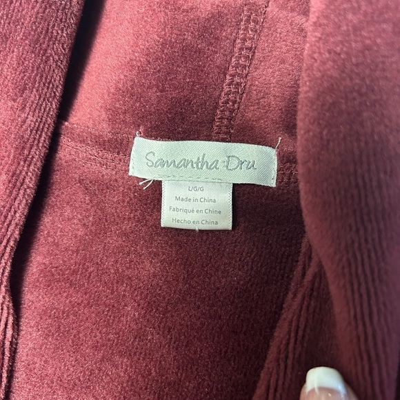 Samantha Dru Anthroplogie Maroon Soft Open Front Cardigan Sz Lrg - Picture 11 of 15